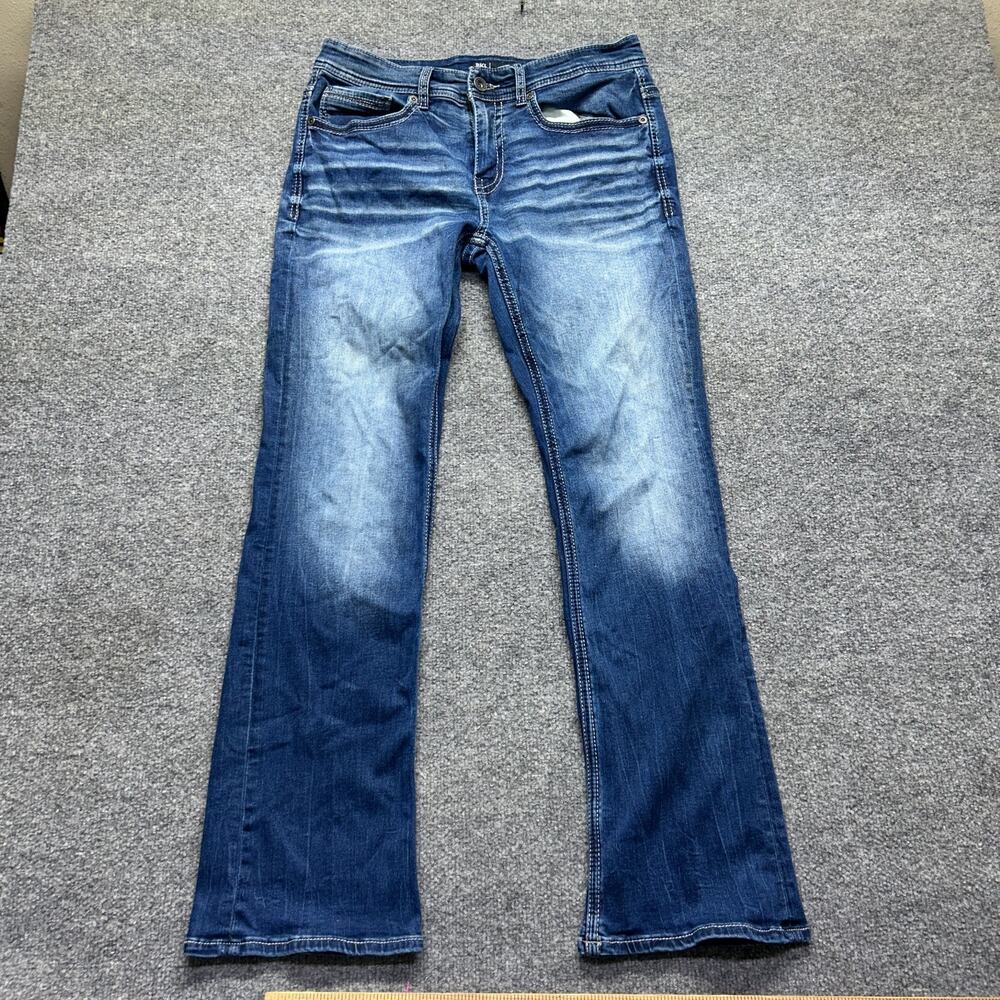 BKE Aden Bootcut Jeans Men's 32x32 Blue Y2K Grunge Contrast Stitch western